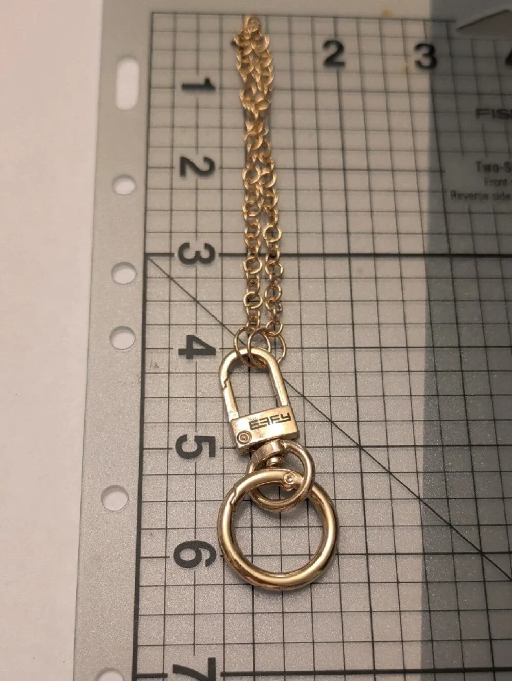 Effy Royal Caribbean Gold Tone Chain Key & Card Holder with Ring